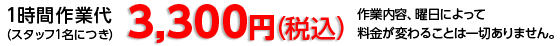 1時間 3,300円（税込）